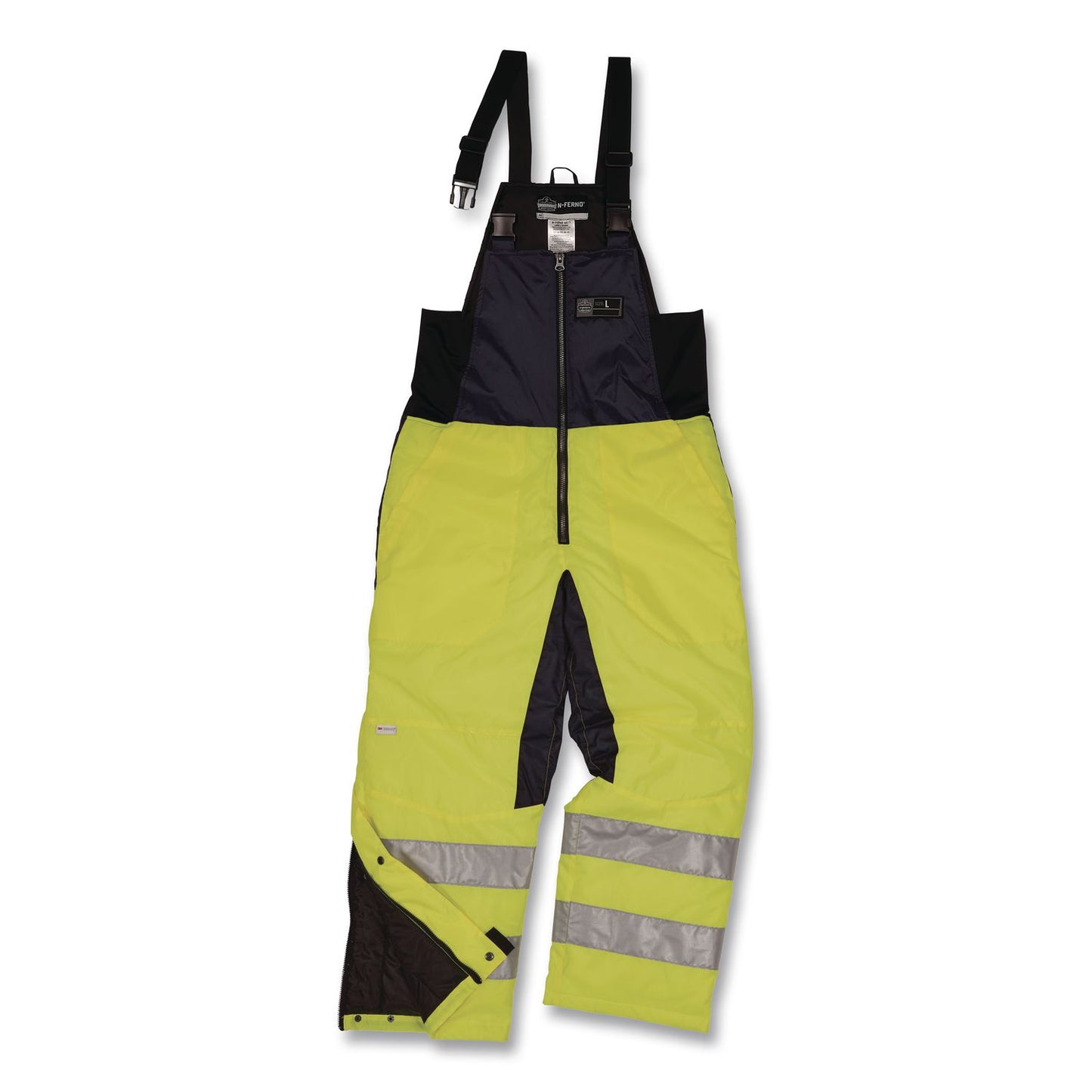 ergodyne® N-Ferno 6479 Hi-Vis Freezer Bib Overalls, Medium, Lime (EGO41283)
