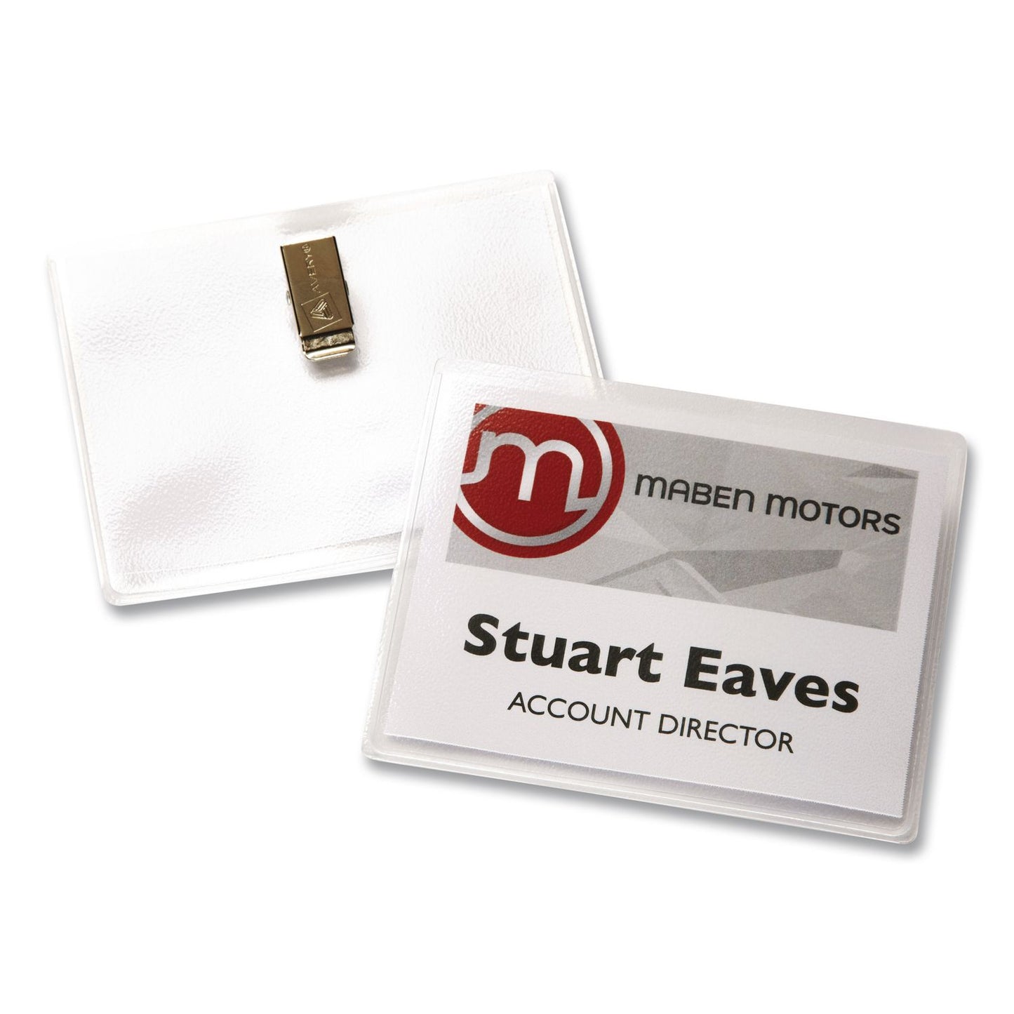 Avery® Clip-Style Name Badge Kit, Clear, 3 x 4 Insert, 50 Badges/Box, 5 Boxes/Carton (AVE74536)