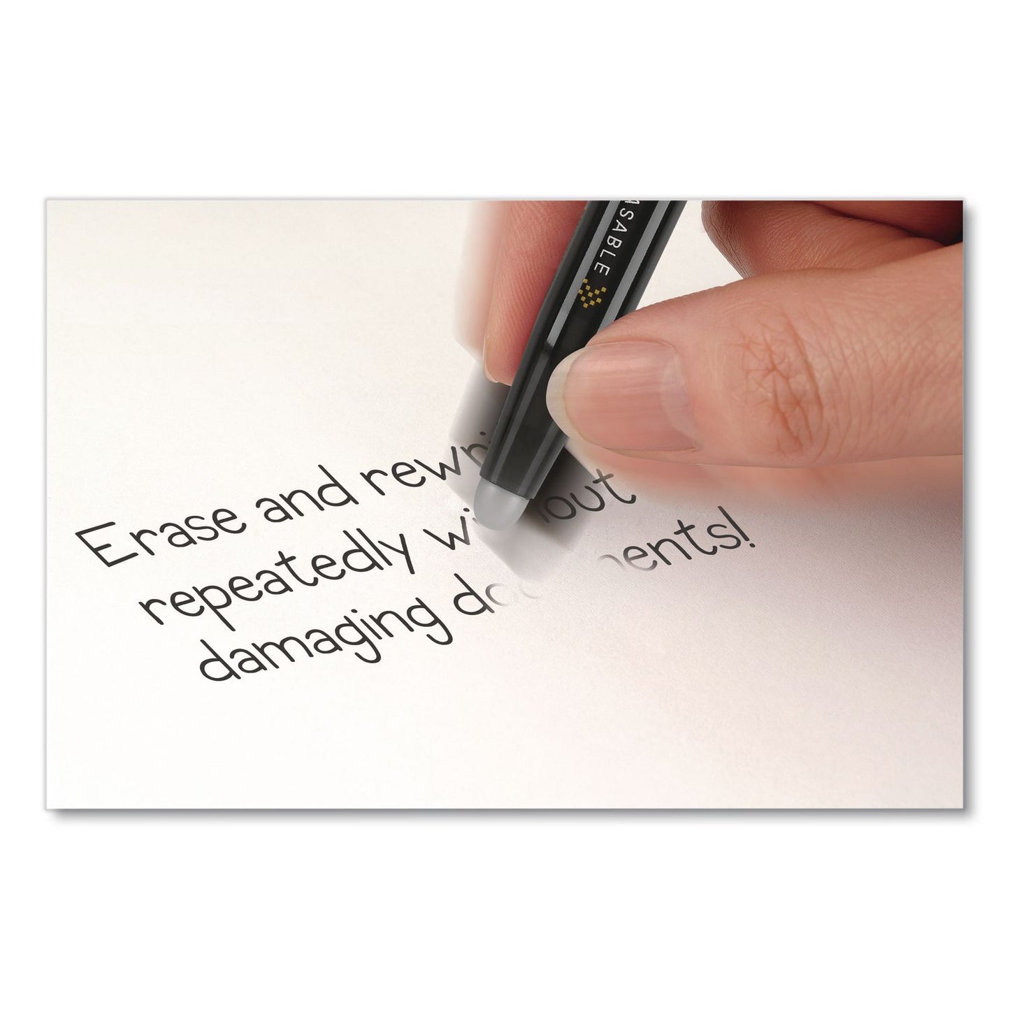 Pilot® FriXion Ball Erasable Gel Pen, Stick, Fine 0.7 mm, Black Ink, Black Barrel, 3/Pack (PIL31556)