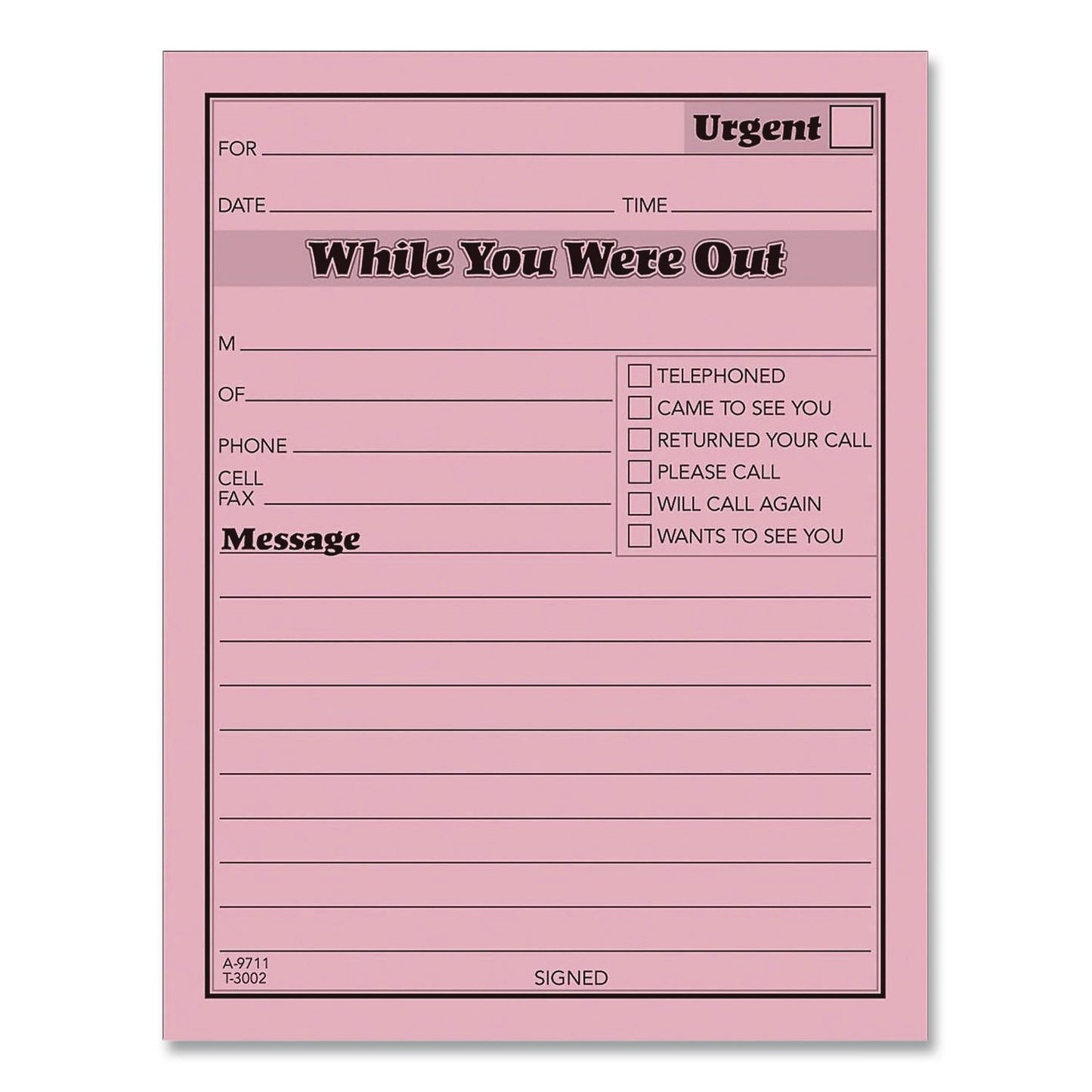 Adams® While You Were Out Memo Pad, One-Part (No Copies), 4.25 x 5.5, 50 Forms/Pad, 24 Pads/Pack (ABF9711)