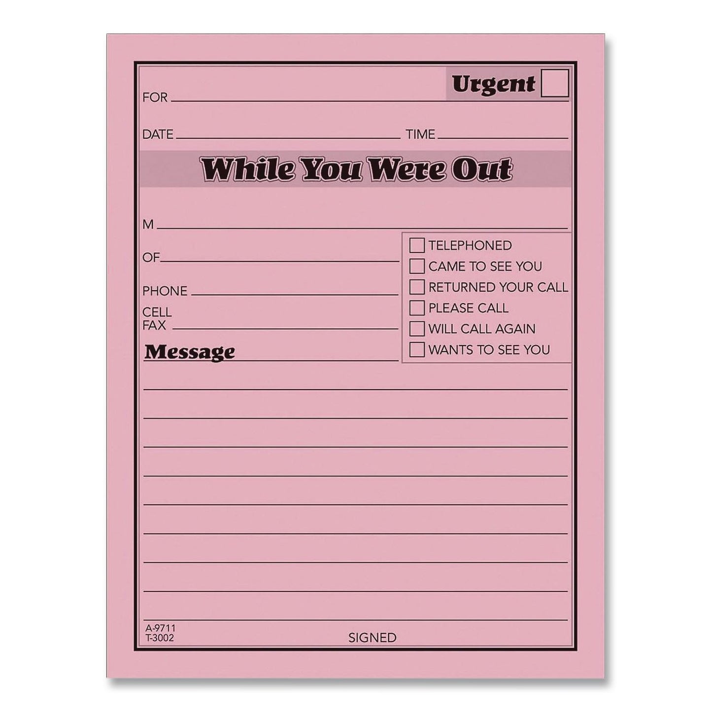 Adams® While You Were Out Memo Pad, One-Part (No Copies), 4.25 x 5.5, 50 Forms/Pad, 12 Pads/Pack (ABF9711D)
