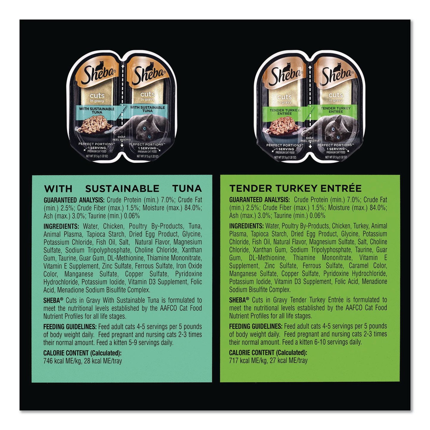 Sheba® Perfect Portions Variety Twin Packs, Assorted Flavors, 1.32 oz Can, 60/Carton (GRR22002668)