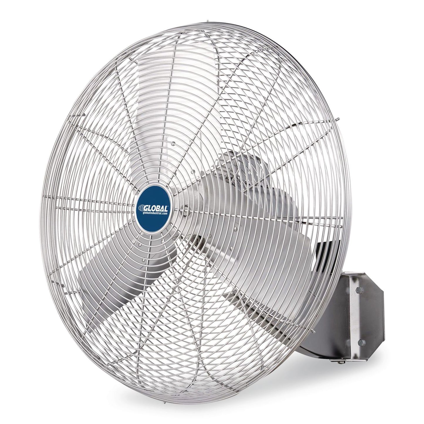 Global Industrial® Washdown Wall Mount Fan, 24", 1 Speed, Silver (GBE293018)