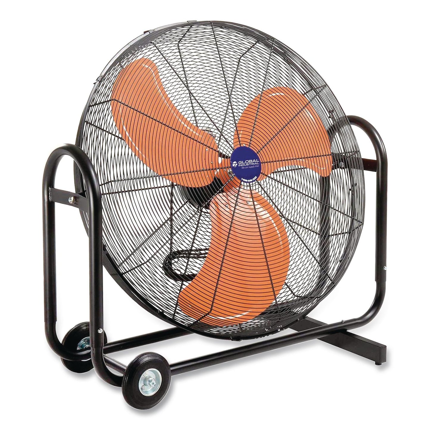Global Industrial® Portable Tilt Blower Drum Fan, 36", 2 Speeds, Black/Orange (GBE258320)