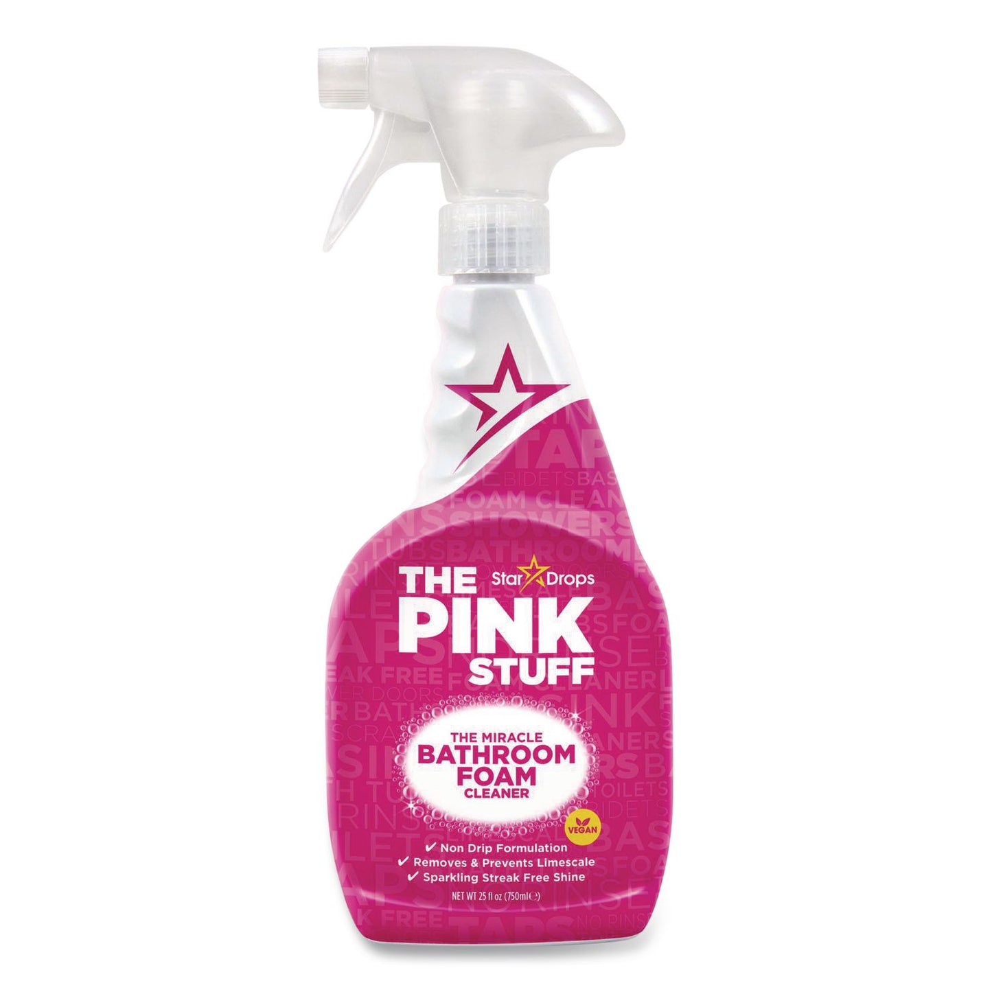 The Pink Stuff Bathroom Foam Cleaner, Fruity Scent, 25.4 oz Spray Bottle, 4/Carton (RST823787CT)