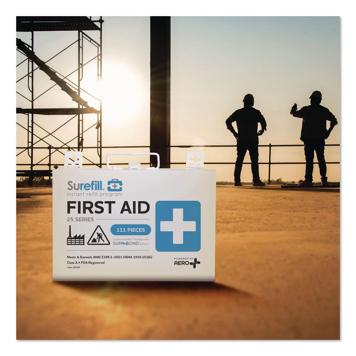 SUREFILL™ 25 ANSI 2021 A+ First Aid Kit with Metal Case, 111 Pieces (AOHSF25AT)