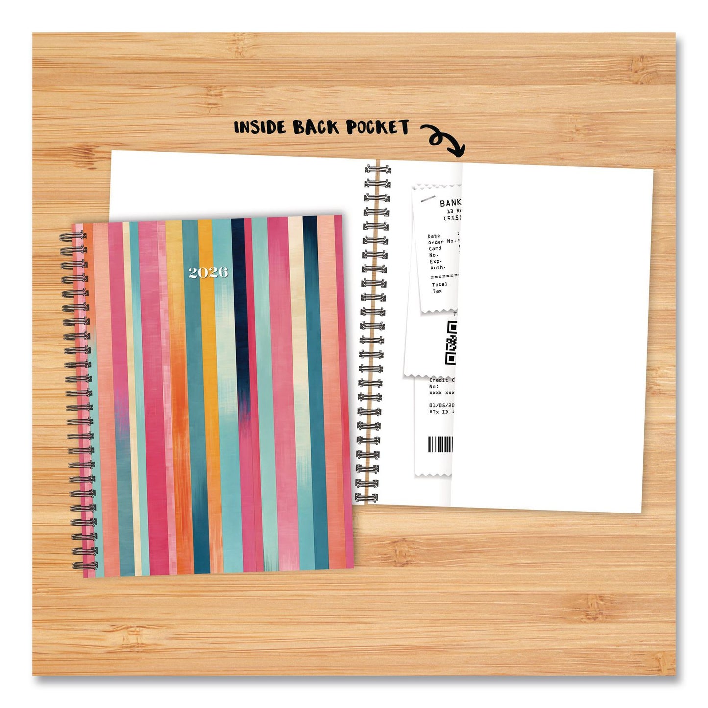 Willow Creek Press Happy Stripe Weekly/Monthly Planner, 8.5 x 6,5, Multicolor Cover, 12-Month (Jan to Dec): 2026 (WPR56677)