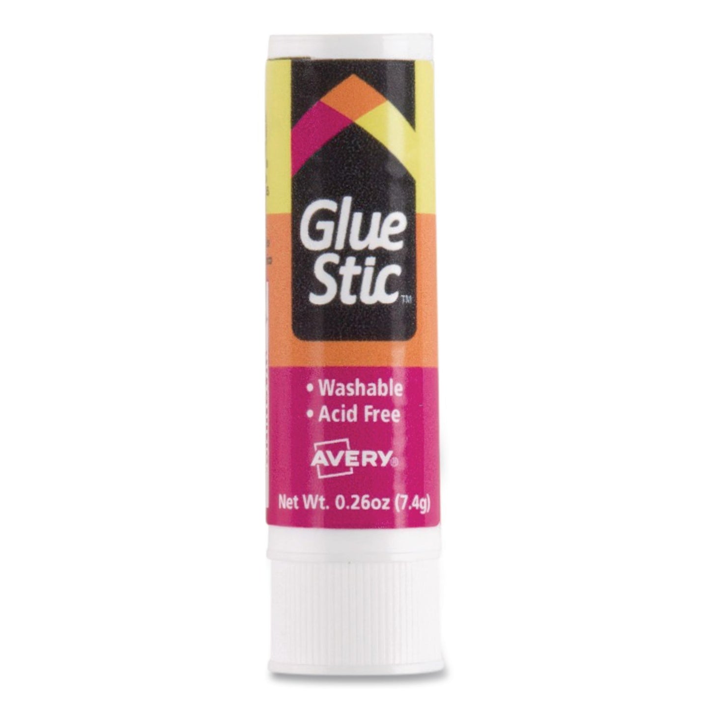 Avery® Permanent Glue Stic, 0.26 oz, Applies White, Dries Clear, 3/Pack (AVE00166PK)