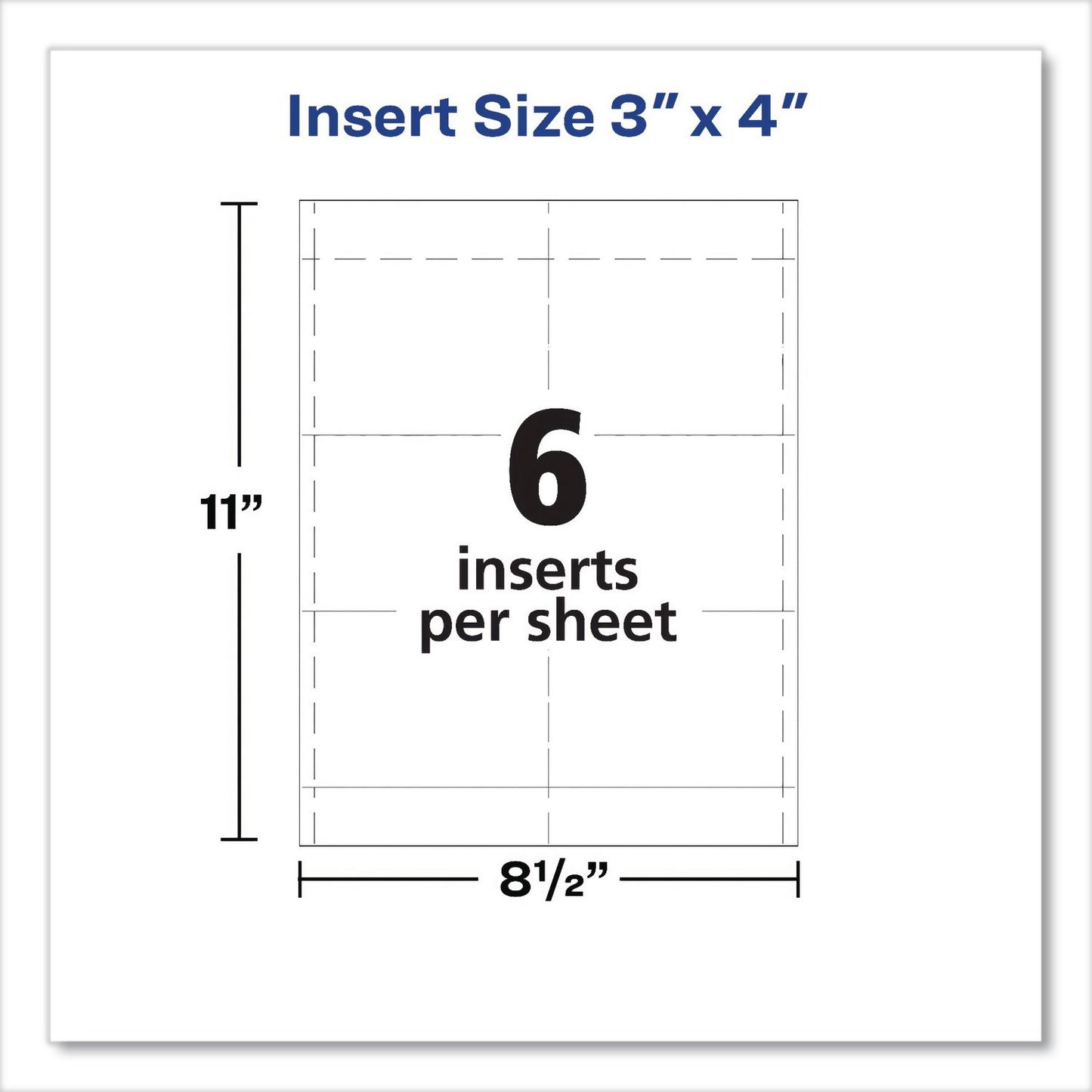 Avery® Name Badge Insert Refills, Horizontal, 3 x 4, White, 600/Pack (AVE35392)