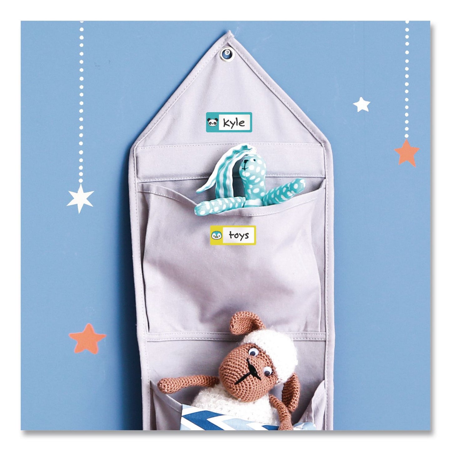 Avery® No-Iron Fabric Labels, Character/Colored Border, Handwrite Only, 0.75 x 1.75, White, 12/Sheet, 2 Sheets/Pack (AVE40770)