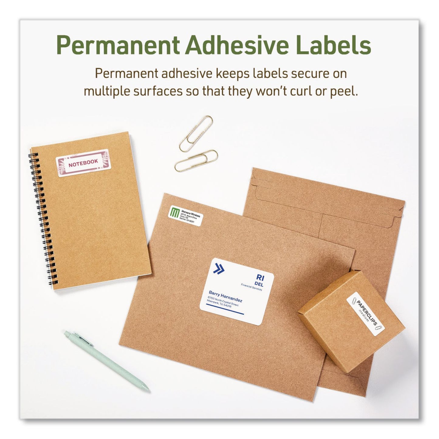 Avery® EcoFriendly Recycled Return Address Labels, Inkjet/Laser, 0.66 x 1.75, White, 60/Sheet, 10 Sheets/Pack (AVE48806)