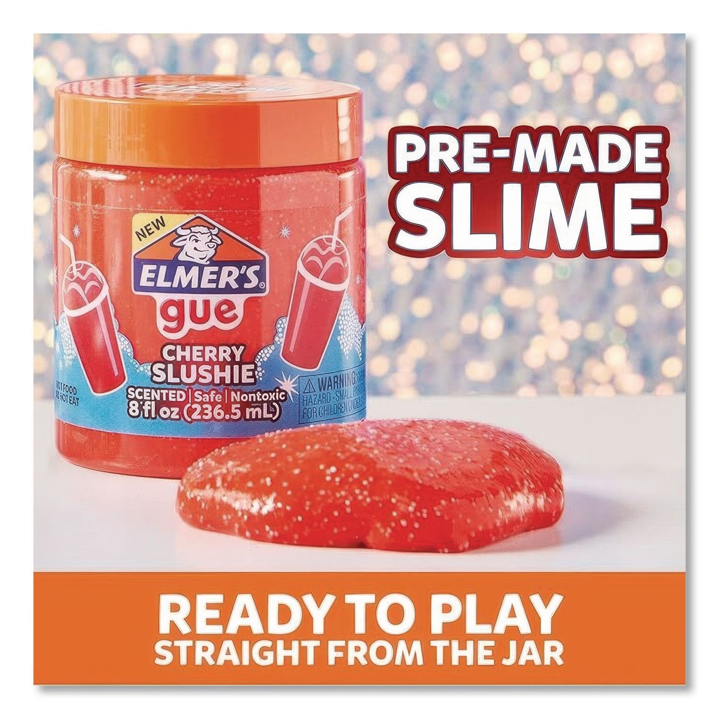 Elmer's® Gue Premade Slime Variety Pack, 8 oz, Cherry Slushie/Cotton Candy Fizz/Glassy Clear/Night Owl, 4/Pack (EPI2152005)