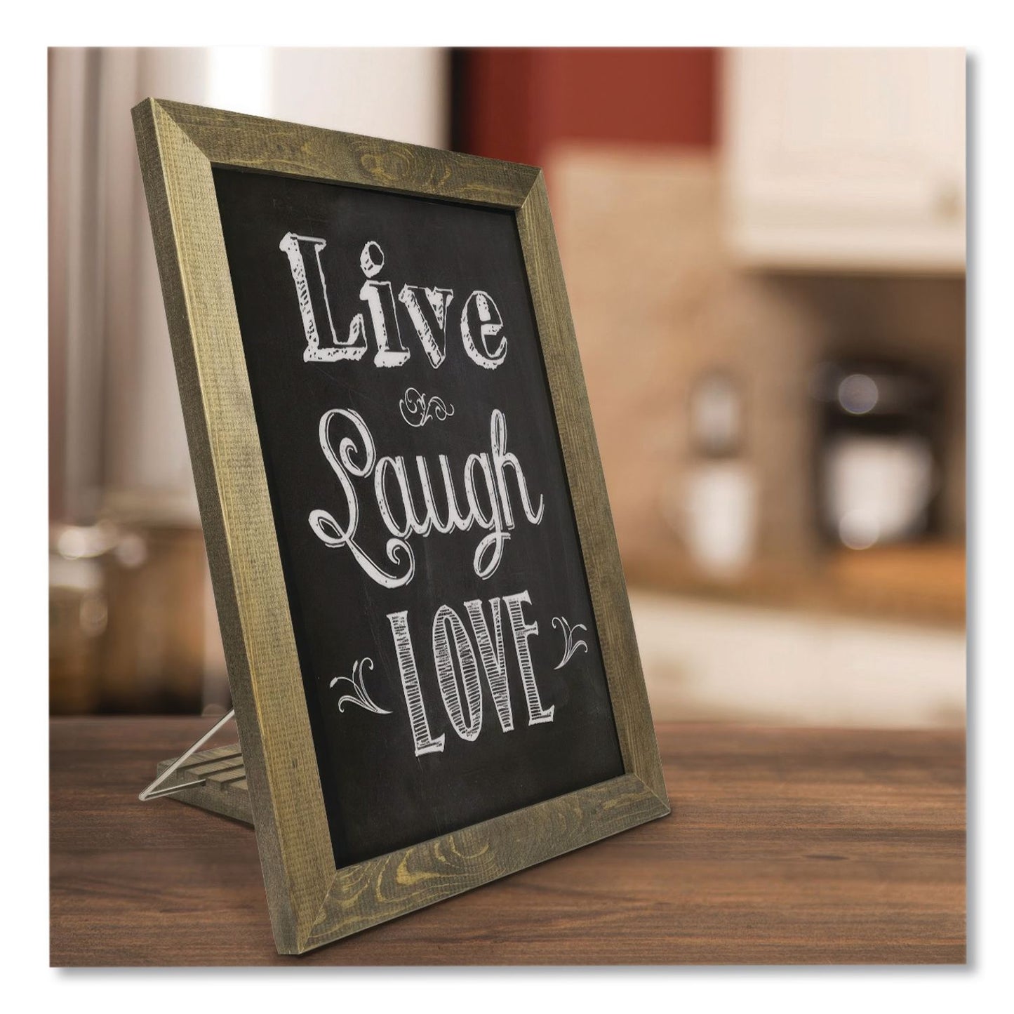 Excello Global Products® Magnetic Tabletop Chalkboard, Black Surface, Brown Wood Frame, 11 x 15 (EXOEGPHD0100S)
