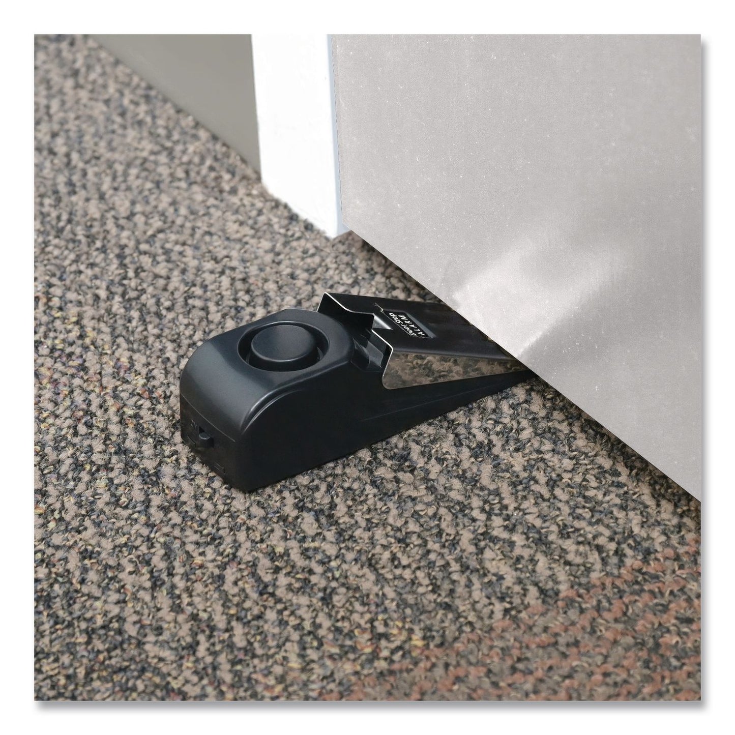 Excello Global Products® Hotel Doorstop Alarm, Wedge, Black/Silver (EXOSPLSTRVL0004)