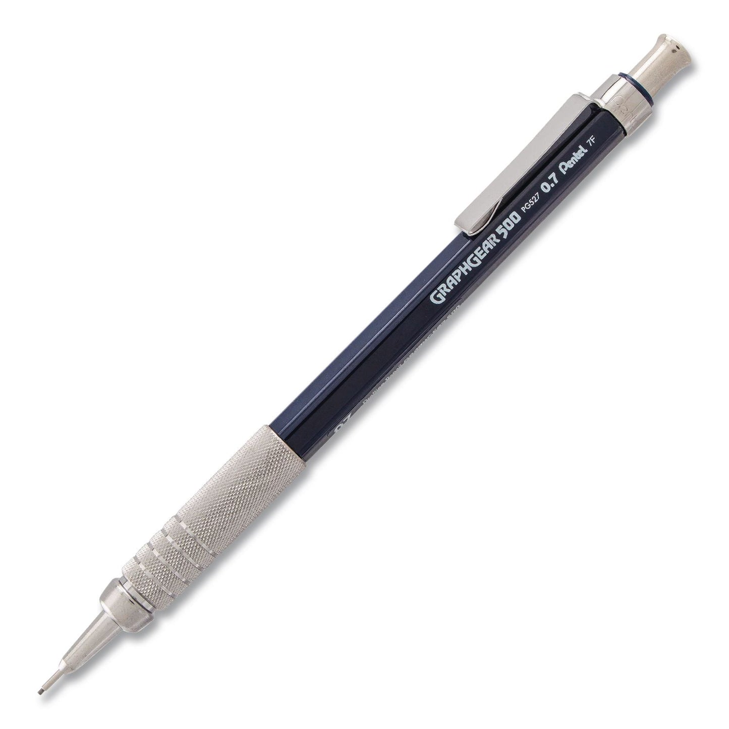 Pentel® GraphGear 500 Mechanical Drafting Pencil, 0.7 mm, HB (#2), Black Lead, Black/Silver Barrel (PENPG527LEBPEA)