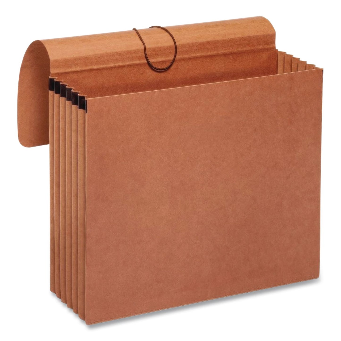 Pendaflex® Moisture-Resistant Expanding Wallet, 5.25" Expansion, 1 Section, Elastic Band Closure, Letter Size, Brown, 10/Box (PFX1073GOX)