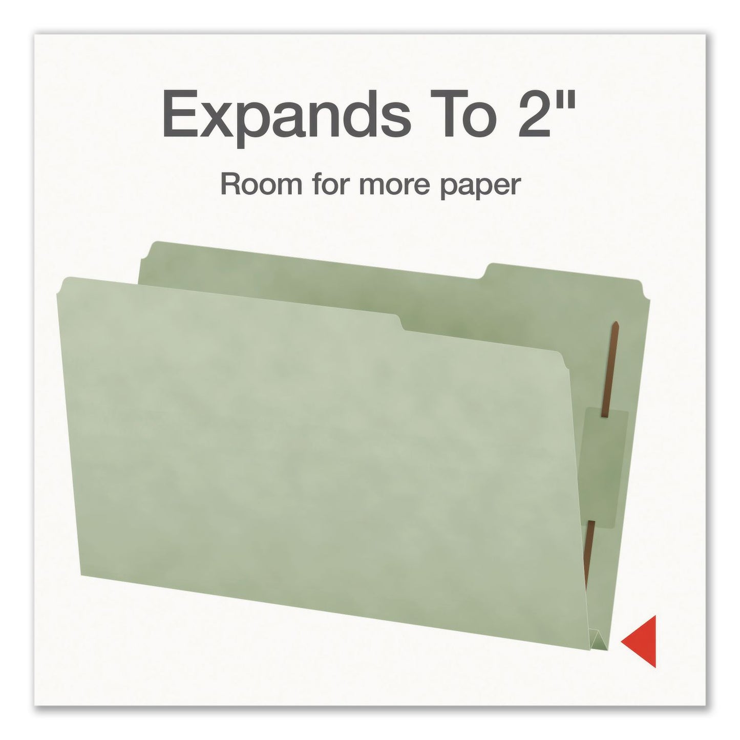 Pendaflex® Heavy-Duty Pressboard Fastener Folders, 2/5-Cut Tab: Right, Expands 2", 2 Fasteners, Legal Size, Gray/Green, 25/Box (PFX1006938)