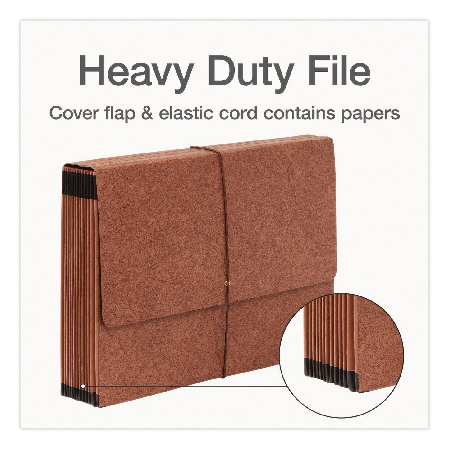 Pendaflex® Heavy-Duty Expanding File Monthly Index, 5.25" Expansion, 12 Sections, Elastic Band Closure, 1/3-Cut Tabs, Legal Size, Brown (PFX1006977)