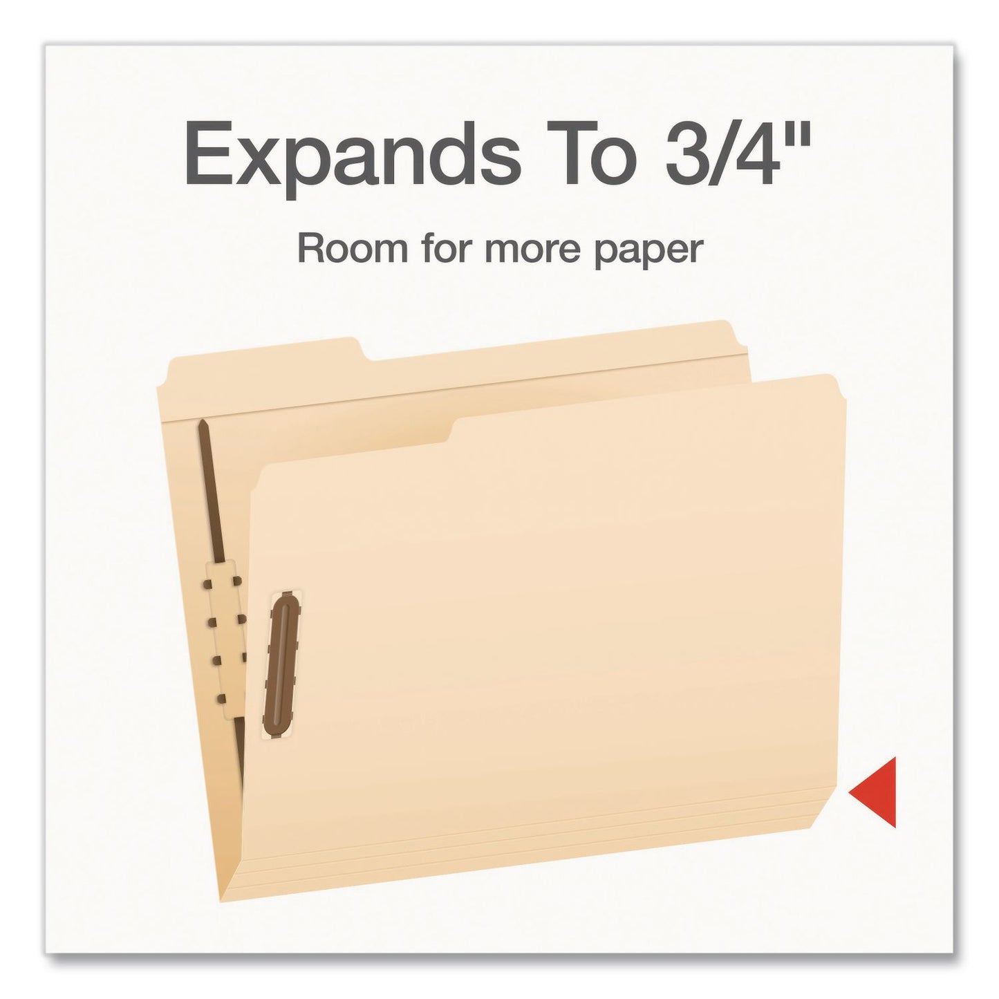 Pendaflex® Heavy-Duty Fastener Folder, 1/3-Cut Tab: Assorted, Expands 0.75", 2 Fasteners, Letter Size, Manila, 50/Box (PFX1006994)
