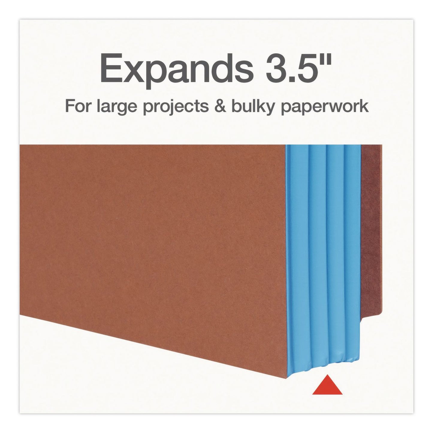 Pendaflex® End Tab File Pocket, Blue Gusset, 3.5" Expansion, Letter Size, Brown/Blue, 10/Box (PFX1007026)