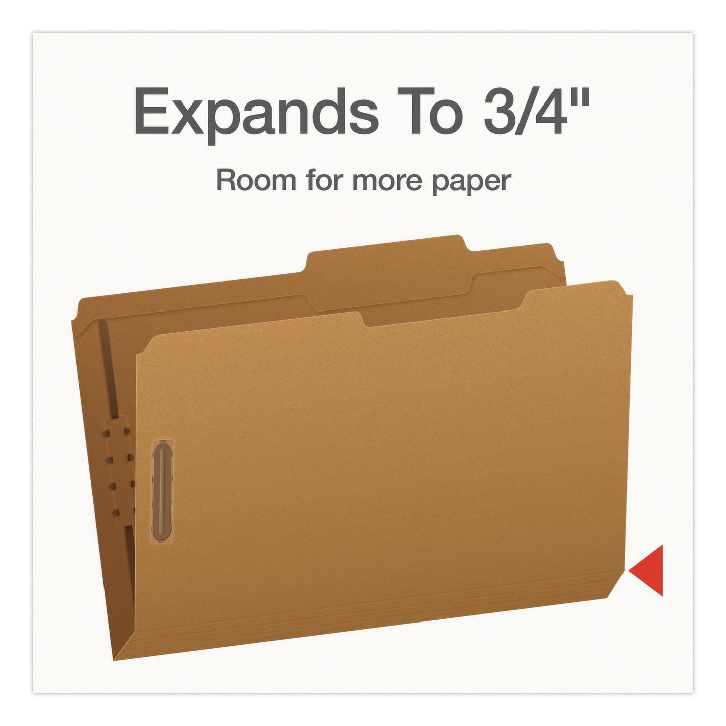 Pendaflex® Kraft Fastener Folders, 2/5-Cut Tab: Right of Center, Expands 0.75", 2 Fasteners, Legal Size, Kraft, 50/Box (PFX1007044)