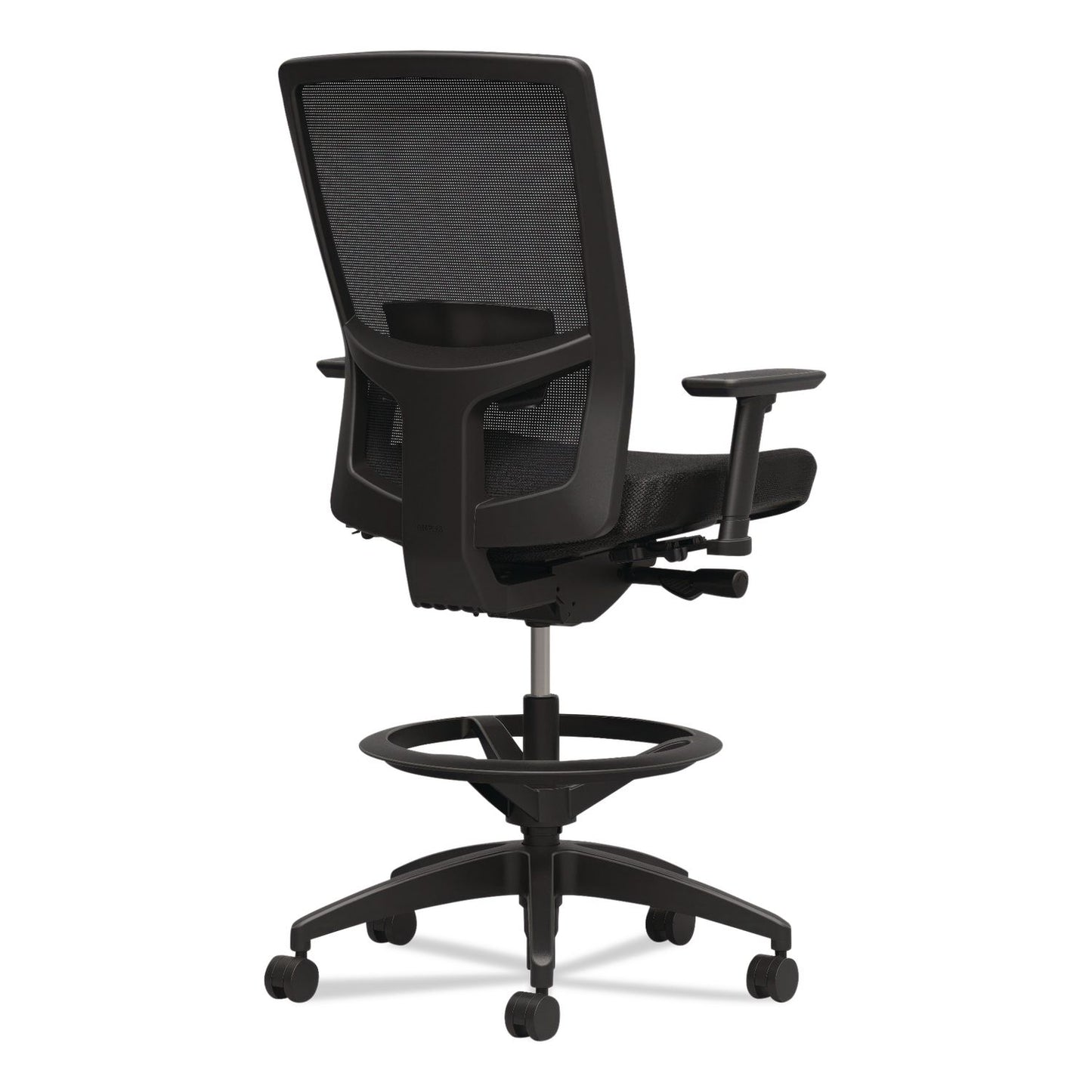 Workplace2.0™ 500 Series Mesh and Fabric Stool, Supports to 300 lb, 24.6 x 34.4 Seat Height, Black Seat, Black Back, Black Base (WLB51975)