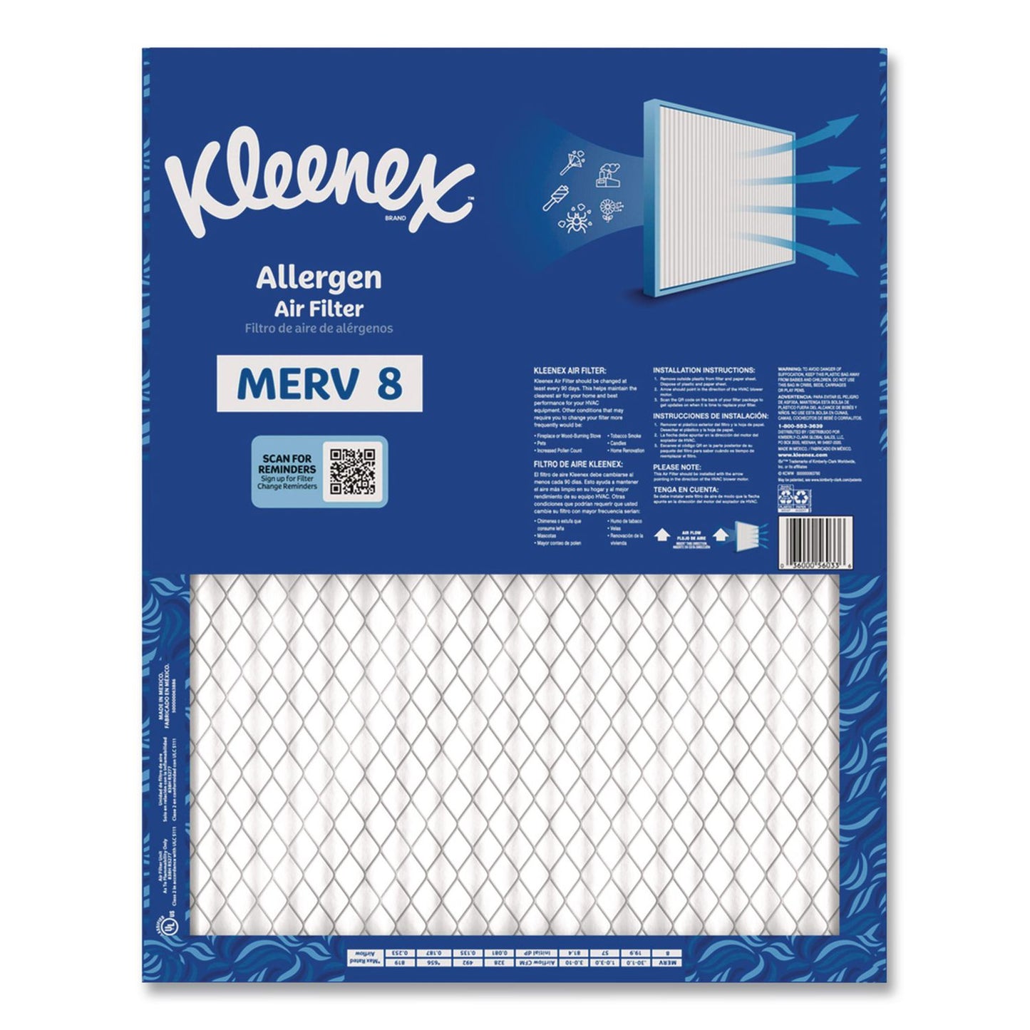 Kleenex® Allergen Air Filter MERV 8, 16 x 20, 6/Carton (KCM56033)