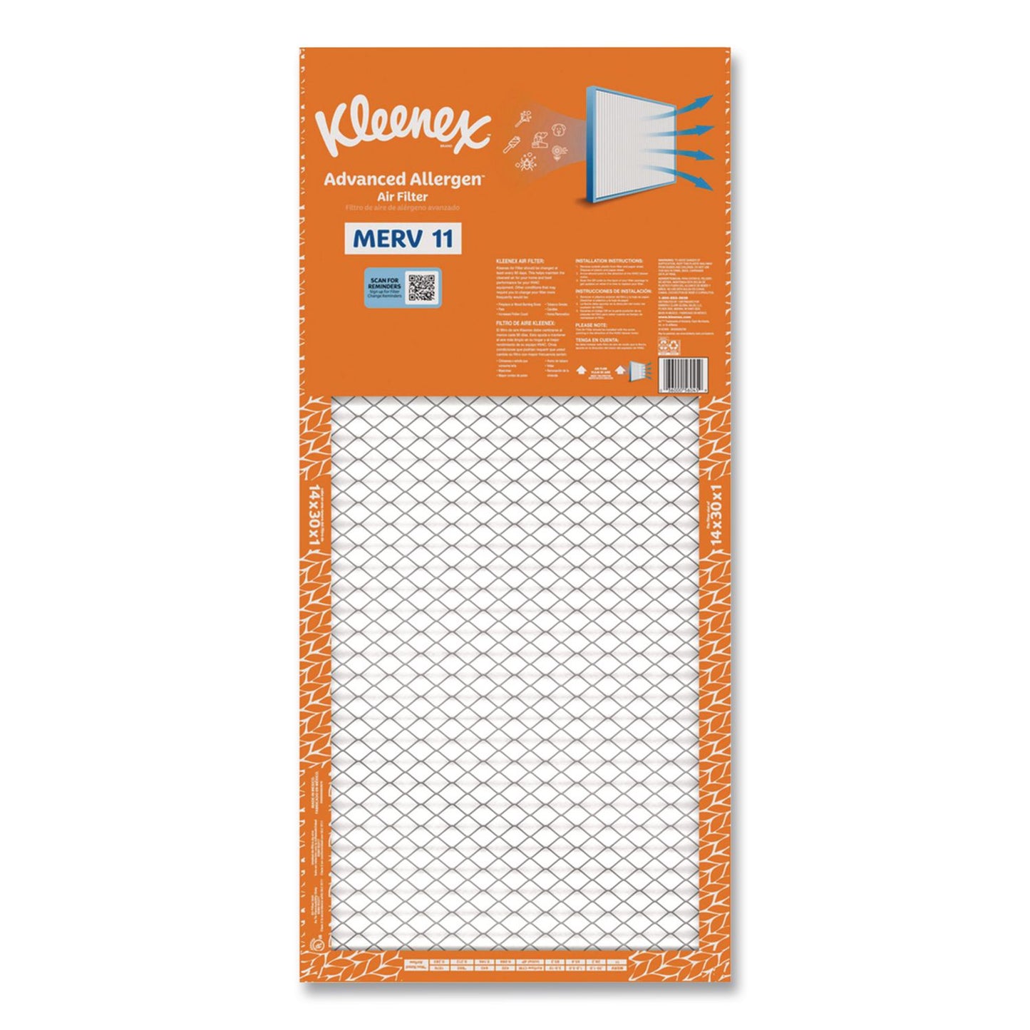 Kleenex® Advanced Allergen Air Filter MERV 11, 14 x 30, 6/Carton (KCM56045)