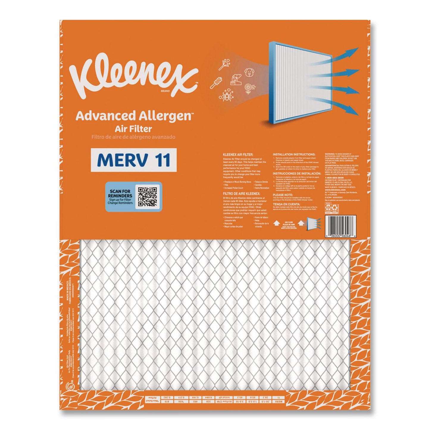 Kleenex® Advanced Allergen Air Filter MERV 11, 16 x 20, 6/Carton (KCM56046)