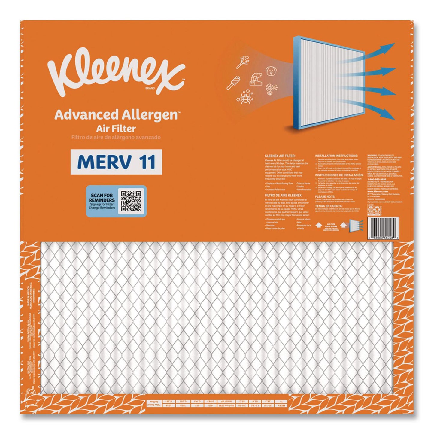 Kleenex® Advanced Allergen Air Filter MERV 11, 20 x 20, 6/Carton (KCM56048)
