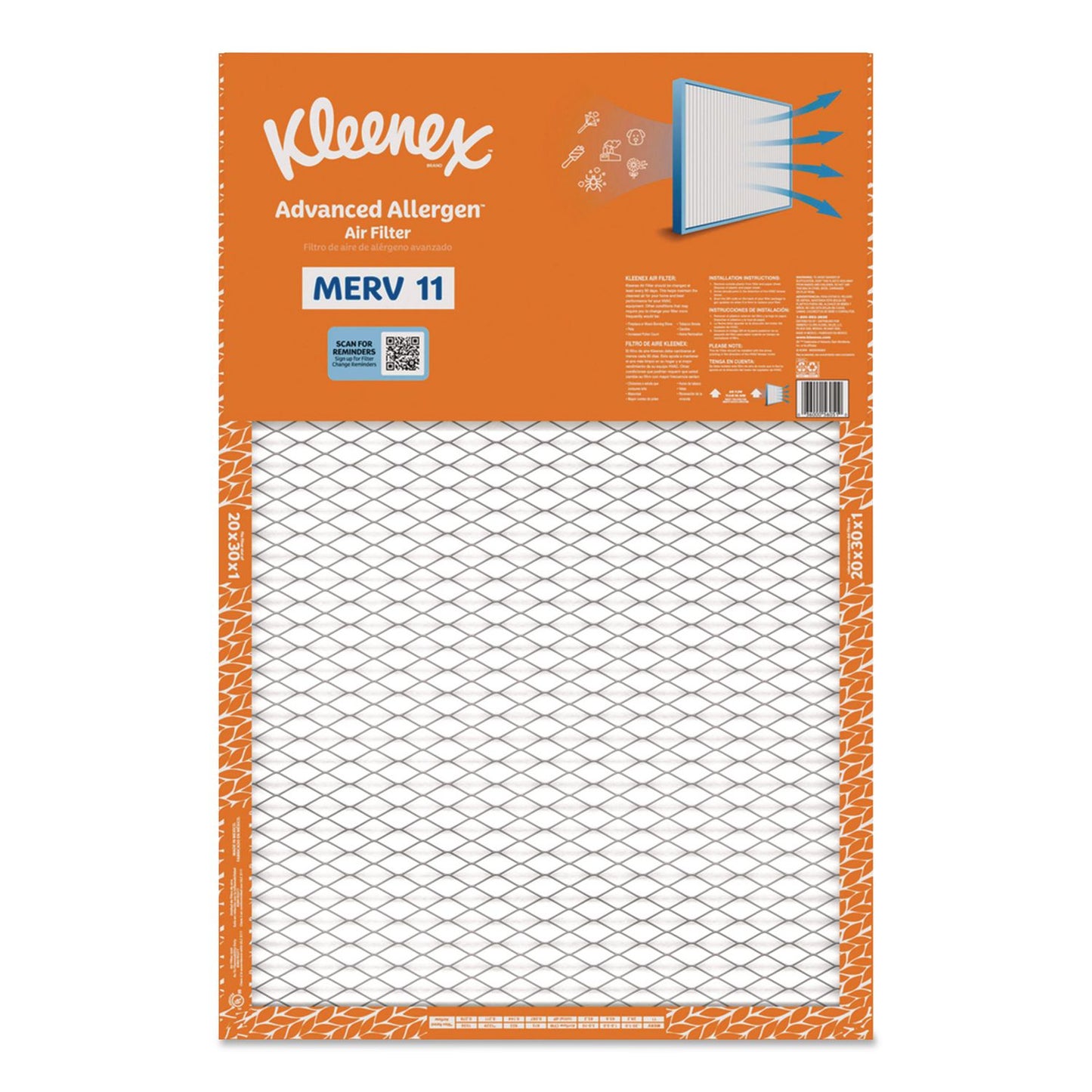 Kleenex® Advanced Allergen Air Filter MERV 11, 20 x 30, 6/Carton (KCM56051)