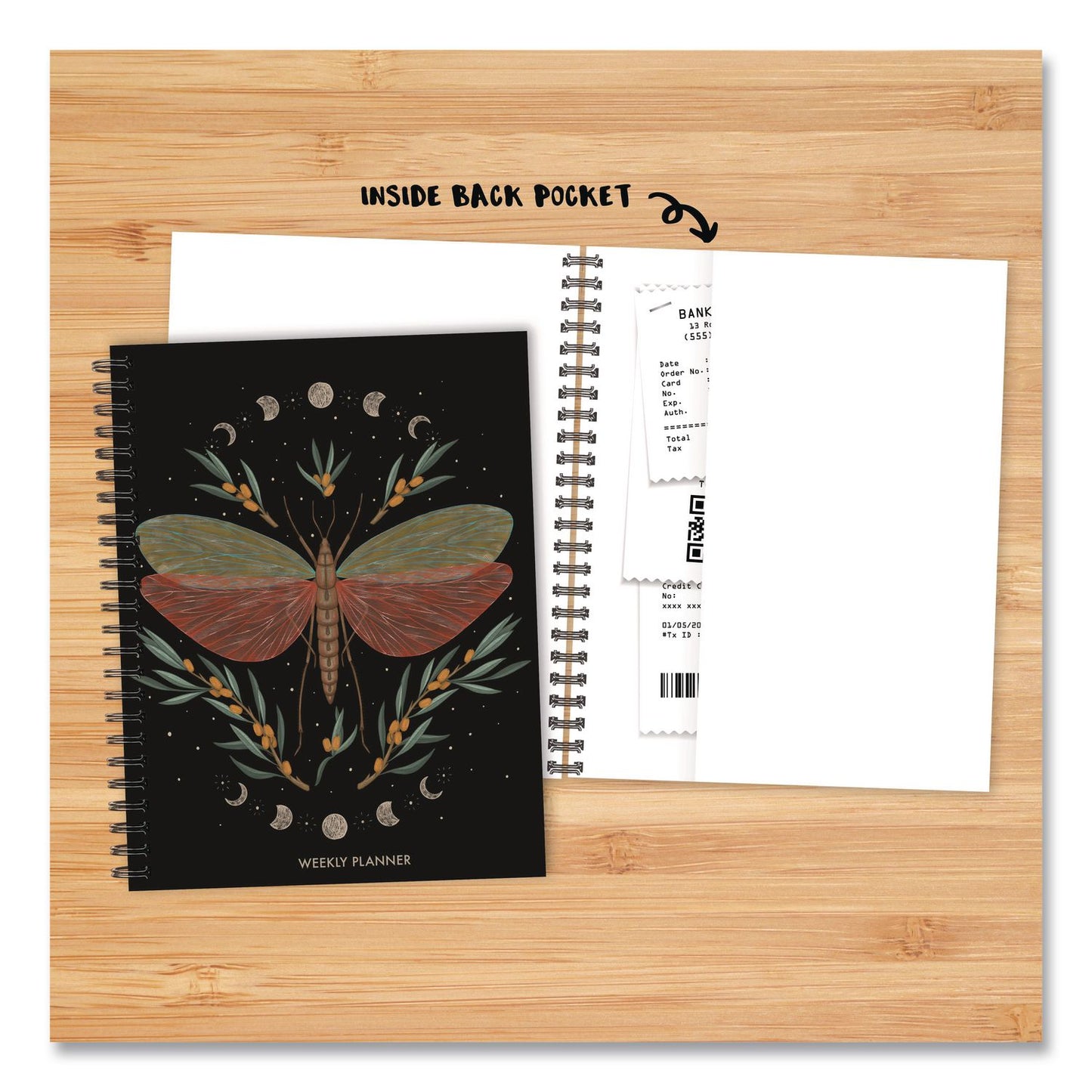 Willow Creek Press Butterfly Zen Weekly/Monthly Planner, 8.5 x 6.5, Black Cover, 12-Month (Jan to Dec): 2026 (WPR57506)