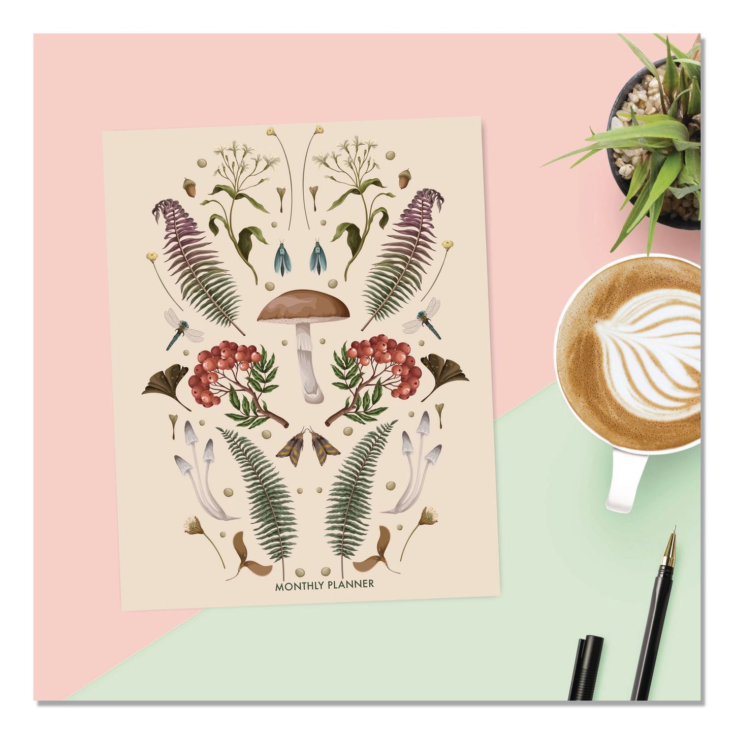 Willow Creek Press Magic Mushroom Monthly Planner 7.5 x 9.5, Multicolor Cover, 12-Month (Jan to Dec): 2026 (WPR57575)