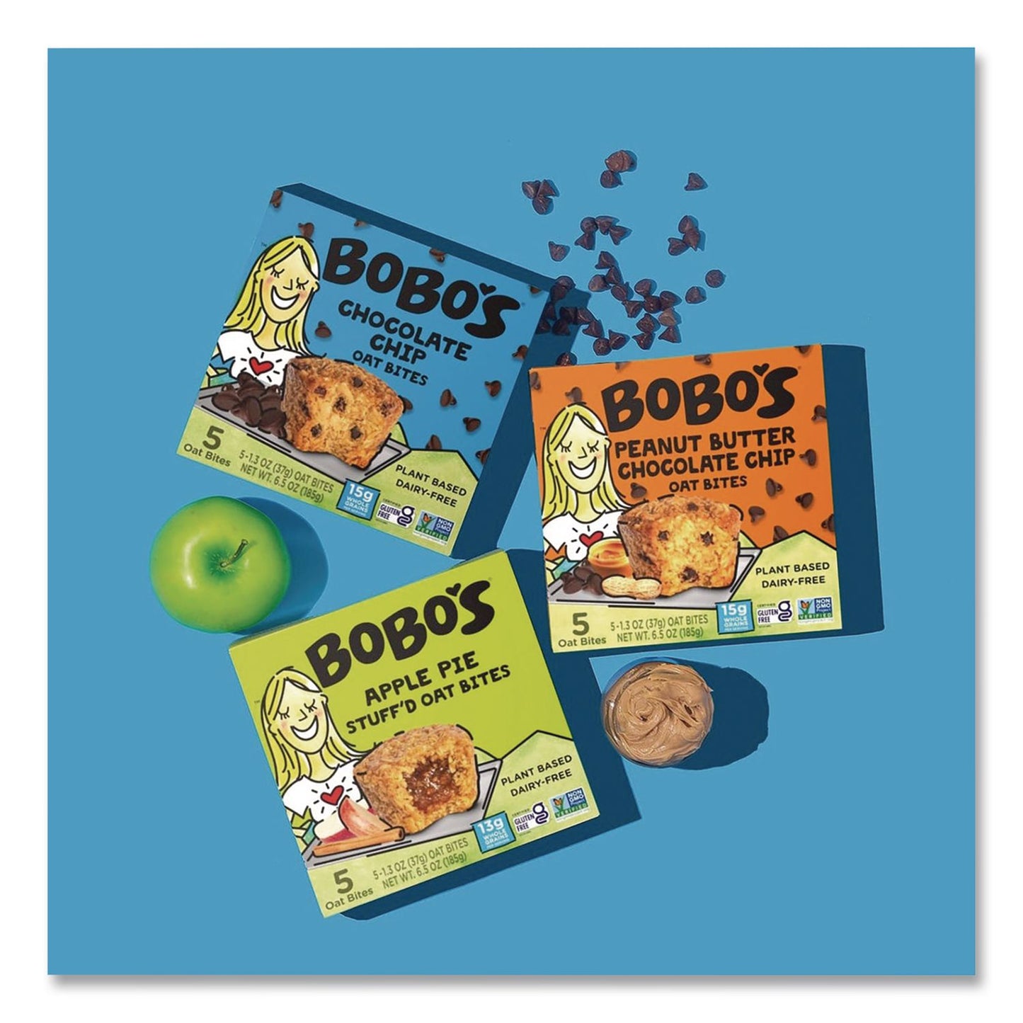 Bobo's Oatmeal Bites, Peanut Butter Chocolate Chip, 1.3 oz Individually Wrapped, 25/Box (BBO00213)