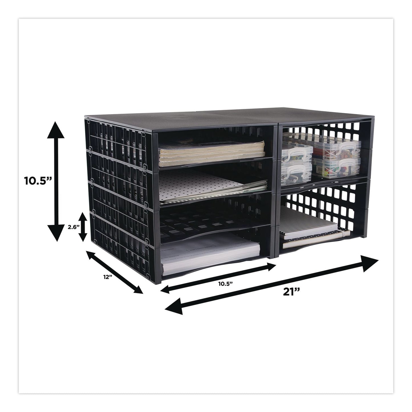 Thinkspace® Literature Organizer, 8 Sections, 21 x 12.25, Black (AVT39443)