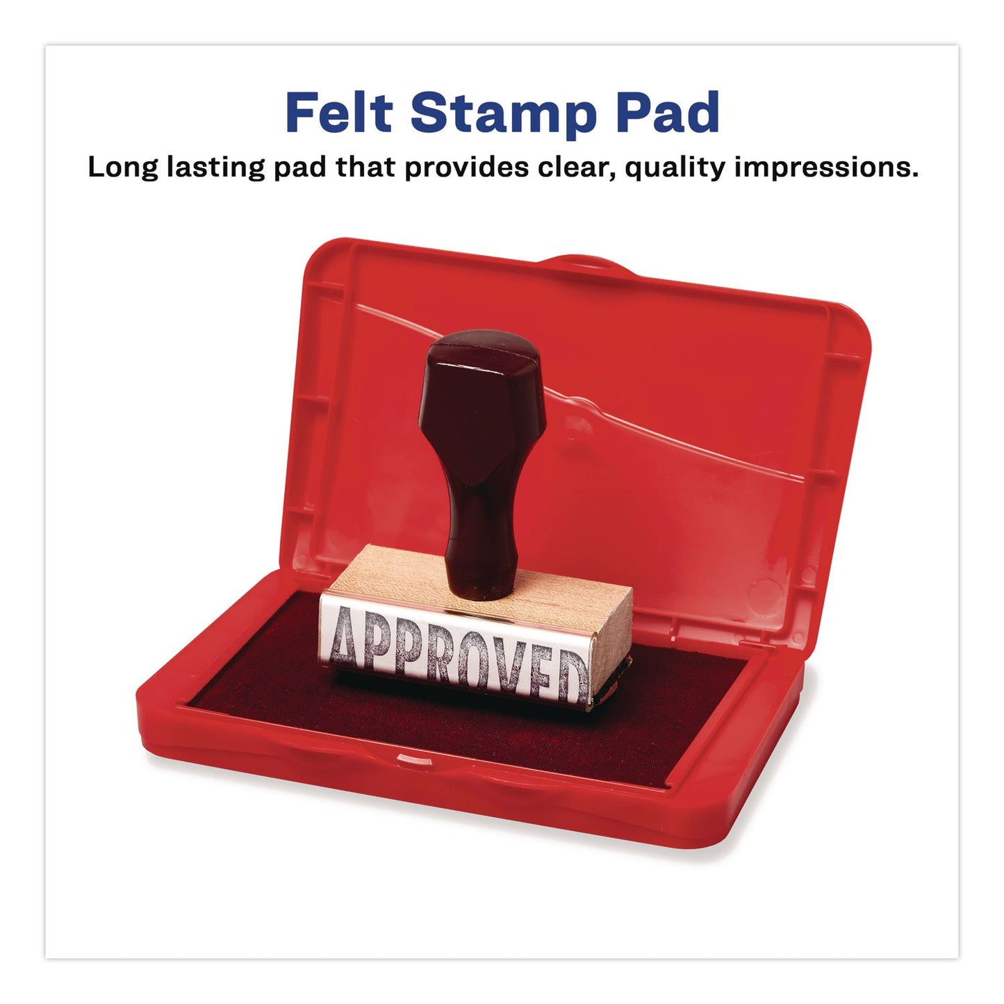 Carter's™ Pre-Inked Felt Stamp Pad, 4.25 x 2.75, Red, 36/Carton (AVE21071CT)