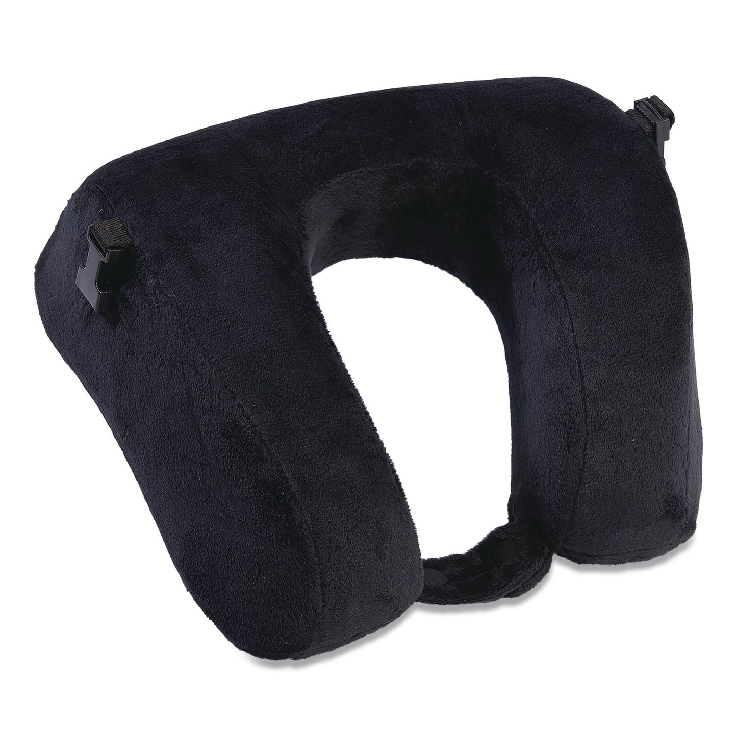 Brookstone® Memory Foam Fleece Travel Pillow, One Size Fits Most, 9.84 x 4.1 x 9, Black (BKTBNPM0002)