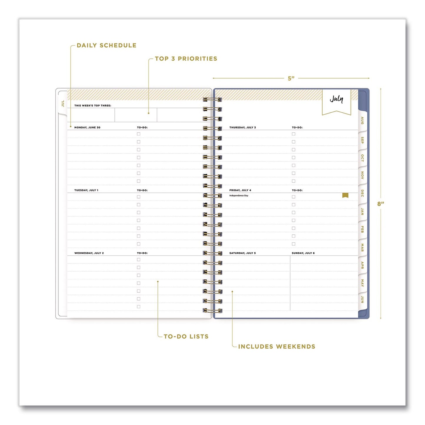 Blue Sky® Day Designer Climbing Floral Blush Create-Your-Own Cover Weekly/Monthly Planner, 8 x 5, 12-Month: July 2025 to June 2026 (BLS137881A26)