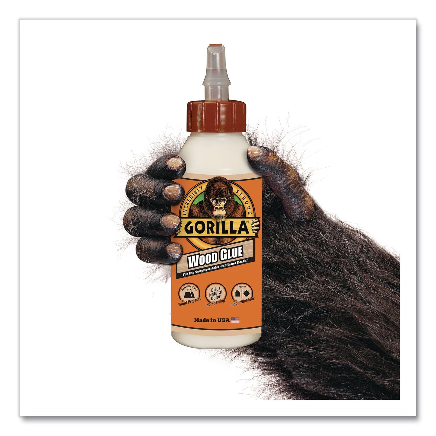 Gorilla® Wood Glue, 8 oz, Dries Light Tan (GOR6200001)