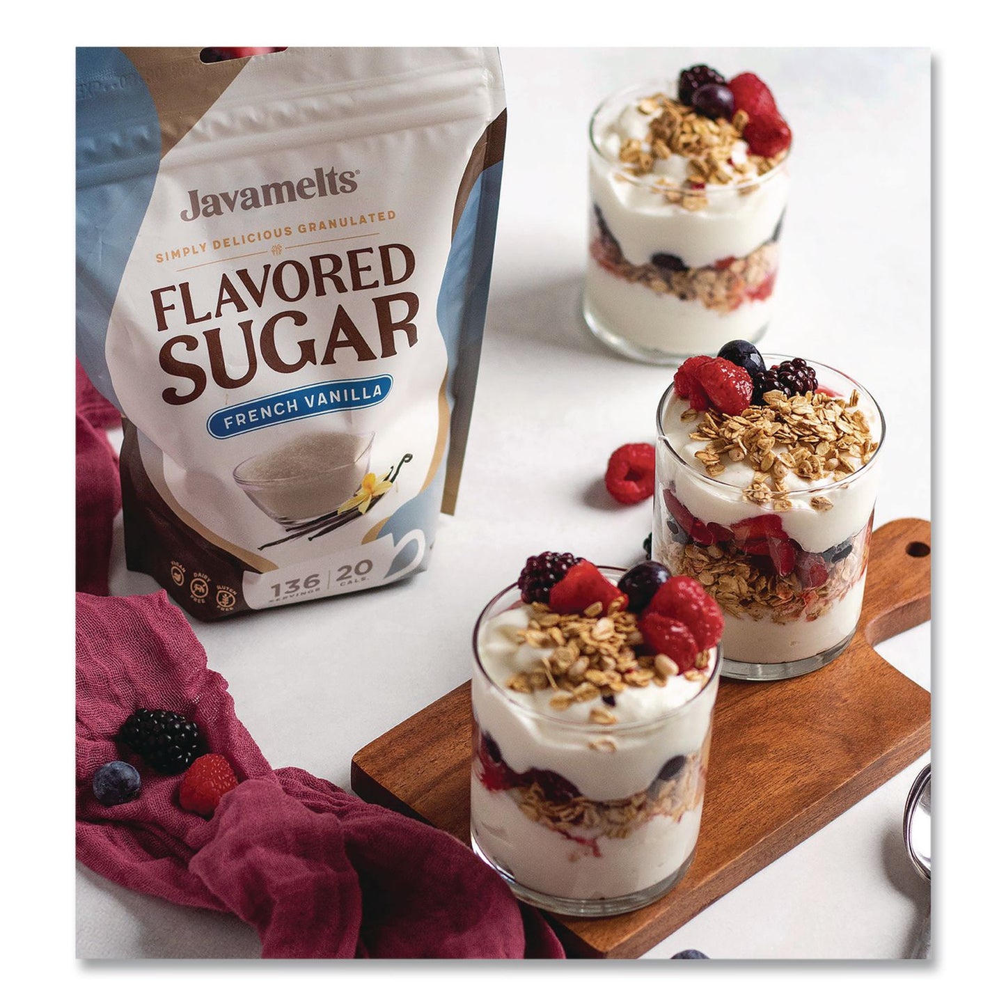 Javamelts™ Flavored Sugar, French Vanilla, 1.5 lb Bag (JVMJMT55382)