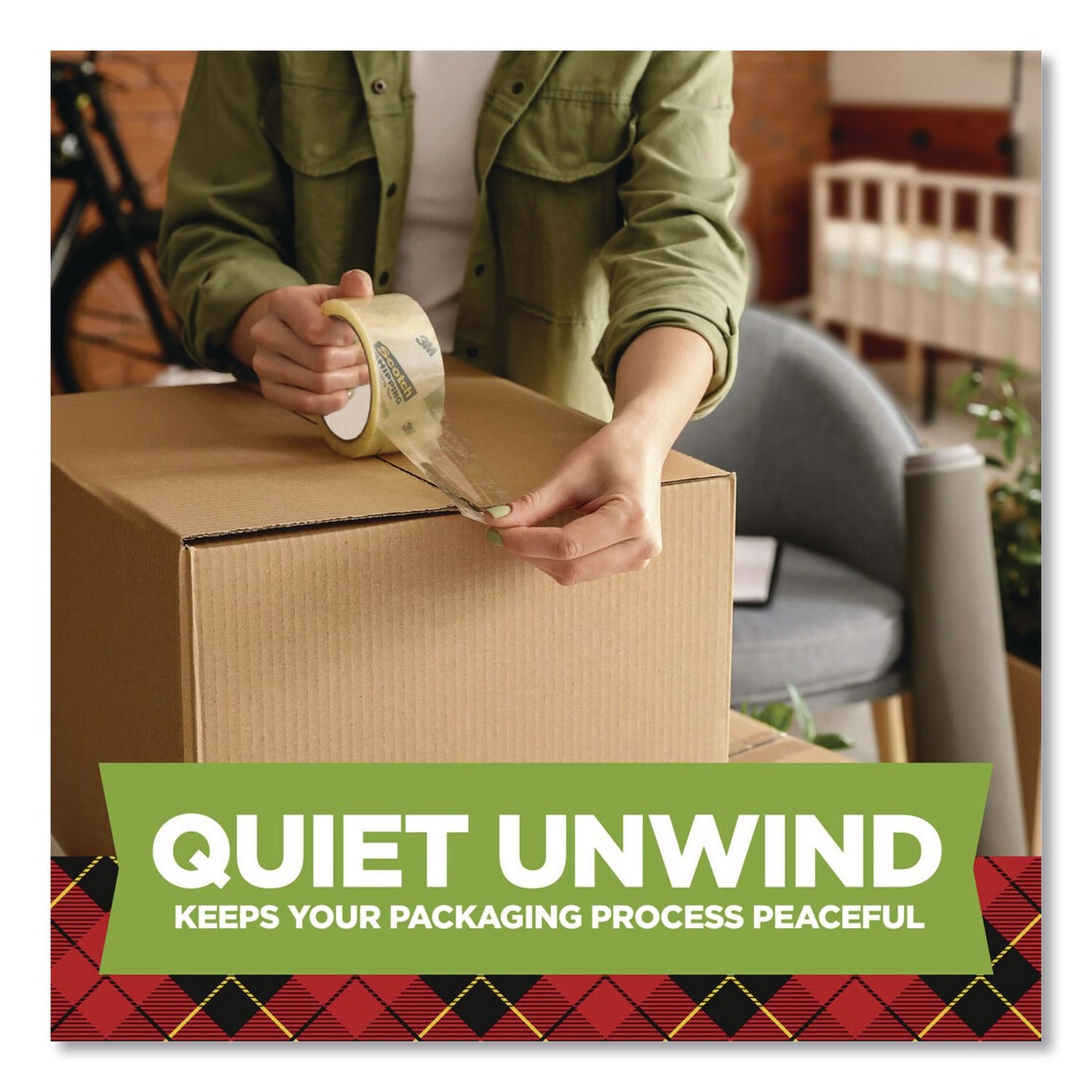 Scotch® Sure Start Packaging Tape, 3" Core, 1.88" x 54.6 yds, Clear (MMM3450)