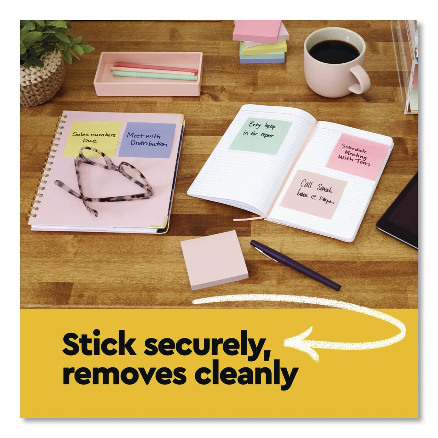 Post-it® Notes Original Pads in Canary Yellow, Note Ruled, 3" x 3", 100 Sheets/Pad, 12 Pads/Pack (MMM63012PK)