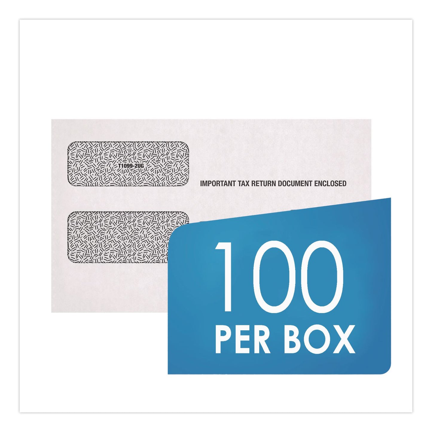 Adams® Double Window Tax Form Envelopes, Commercial Flap, Gummed Closure, 5.63 x 9, White, 100/Pack (ABF7956ES)