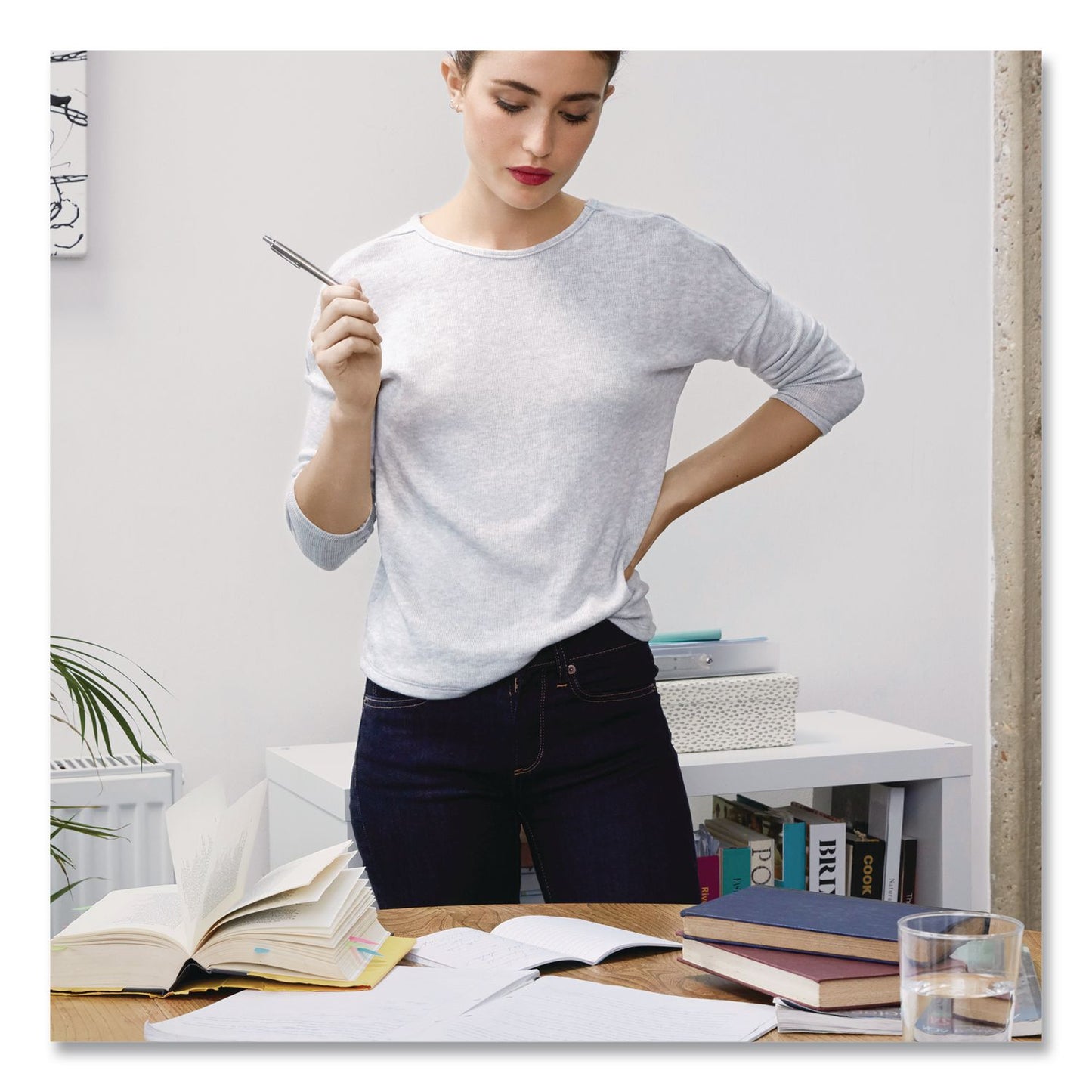 Parker® Jotter Retractable Pen and Pencil Set, (1) Medium Blue Ballpoint Pen, (1) Medium Black Gel Pen, (1) 0.7 mm Mechanical Pencil (PAR2032740)