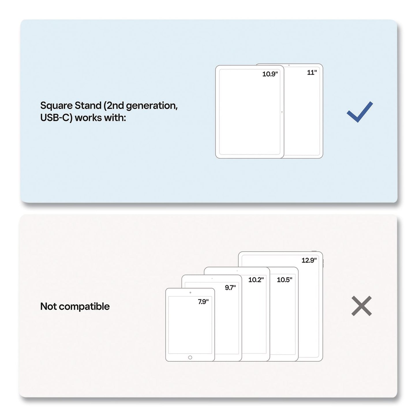 Square 2nd Generation POS Stand, 7.75 x 12.6 x 9.5, White (SQAASKU0837)