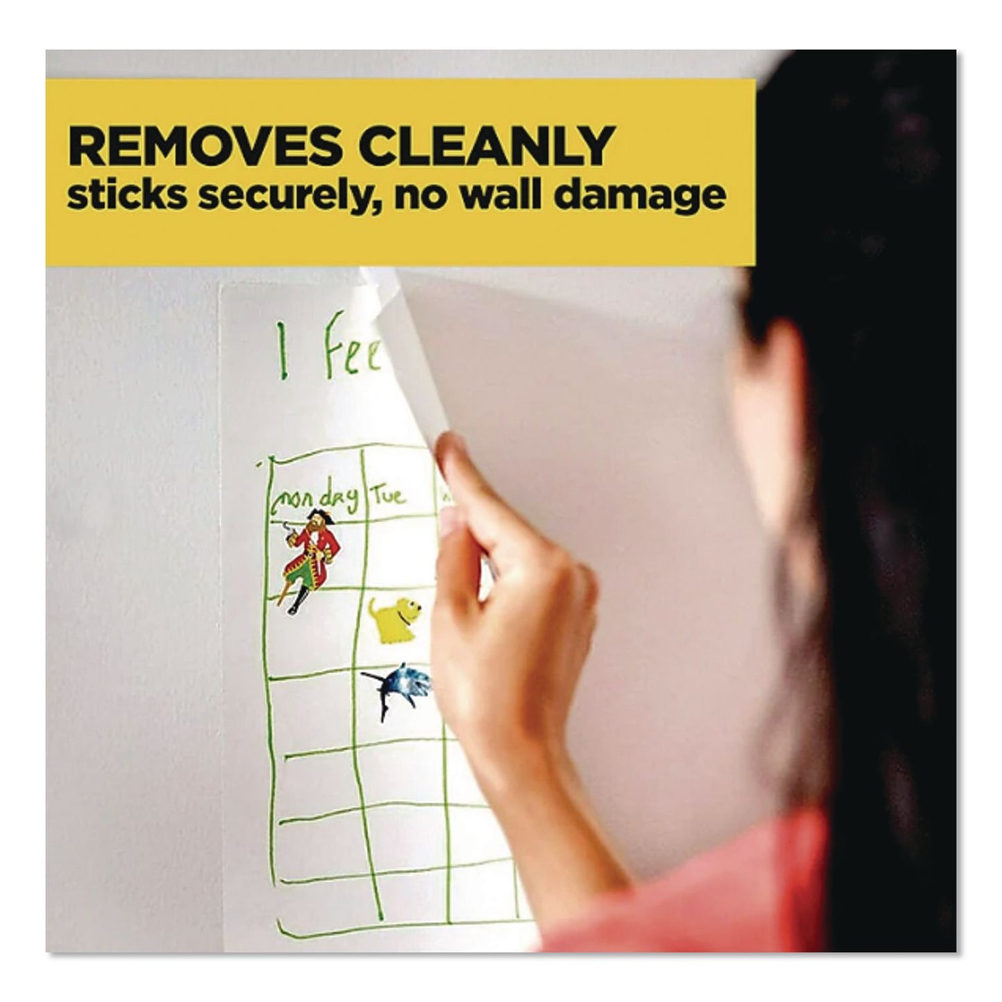 Scotch® Wall-Safe Tape, 1" Core, 0.75" x 1,296", Clear, 2/Pack (MMM7100361155)