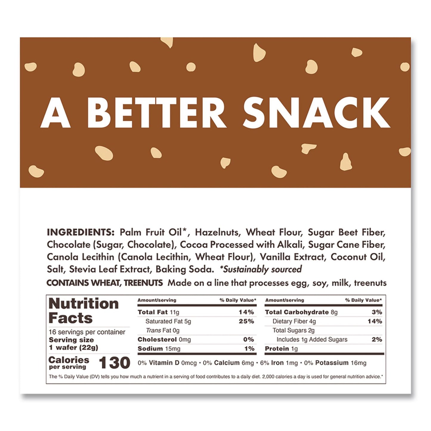 Rip Van® Wafers, Chocolate Hazelnut, 0.78 oz Packet, 16/Box (RIPRVW70519)