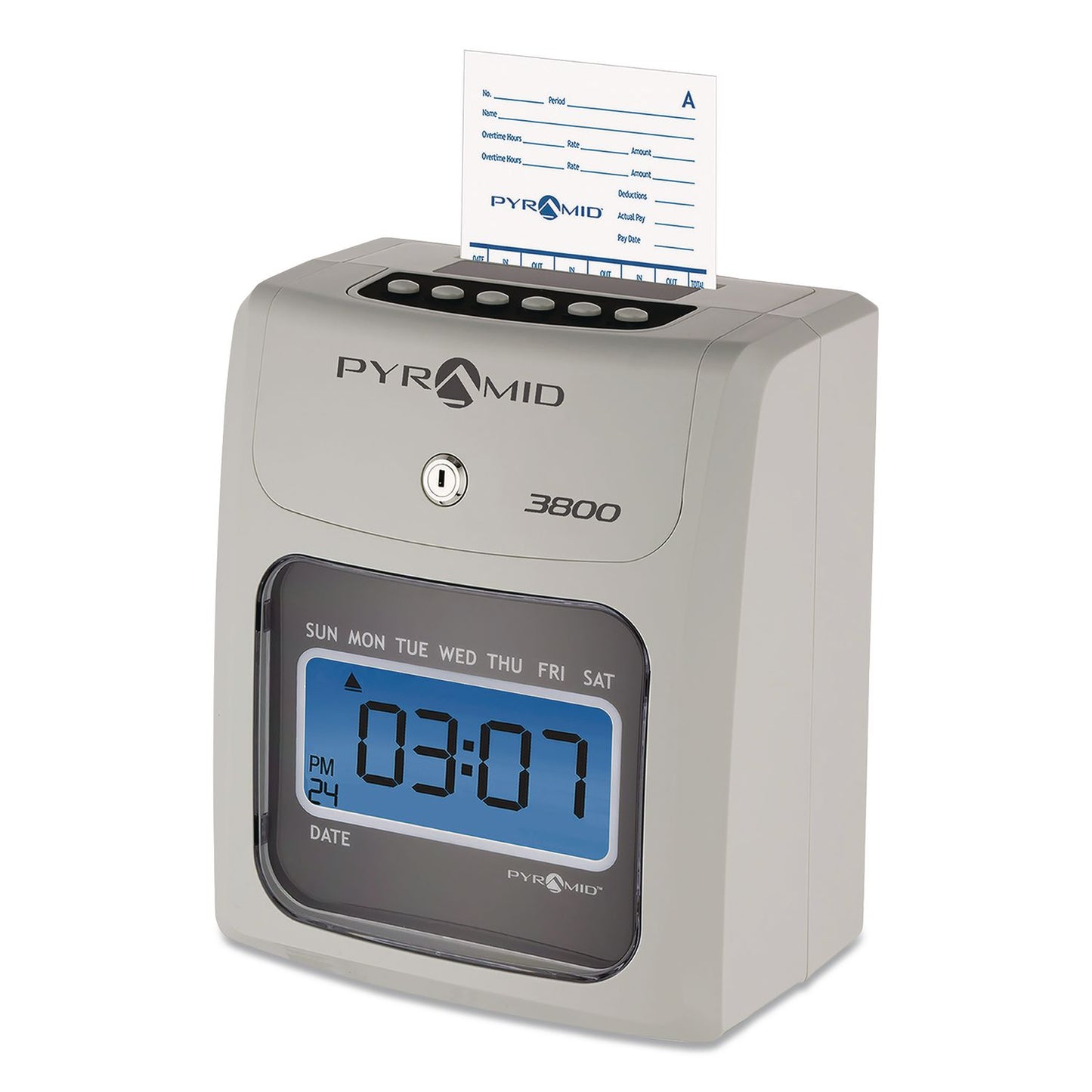 Pyramid Technologies 3800 Time Clock Bundle, LCD Display, Ivory/Charcoal (PTI3800SK1)
