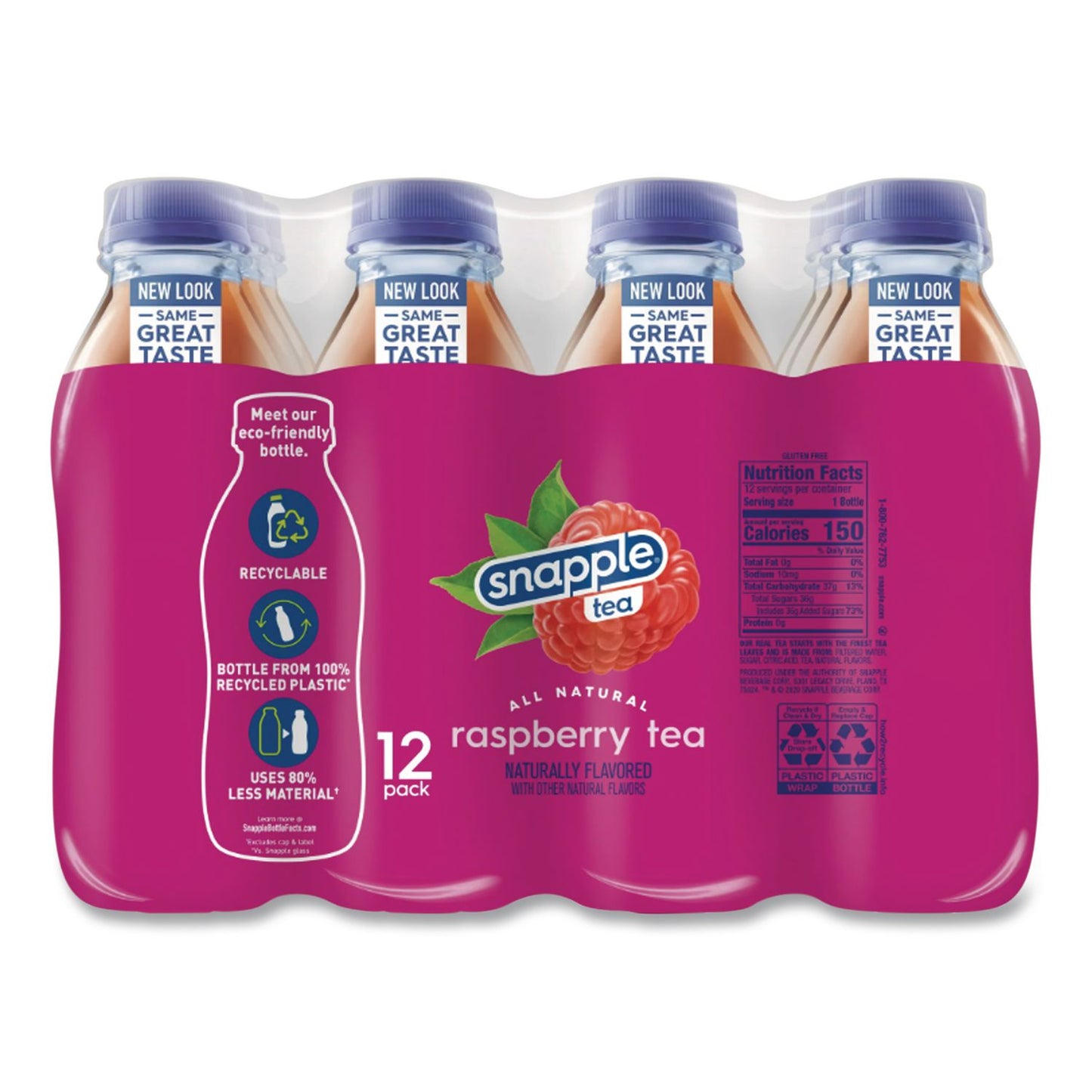 Snapple® Flavored Tea, Raspberry, 16 oz Bottle, 24/Carton (DPPCAD00775)