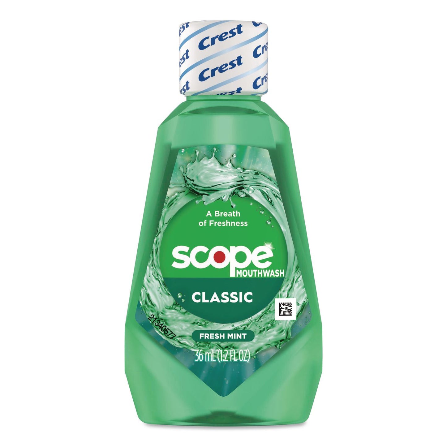 Crest® Plus Scope Classic Mouthwash, Classic Mint Flavor, 36 mL Bottle, 52/Carton (PGC95658)